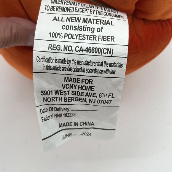 Rust Velvet Pumpkin Shaped Decorative Pillow Way To celebrate, Size 6”X 9” Decor - Picture 5 of 8